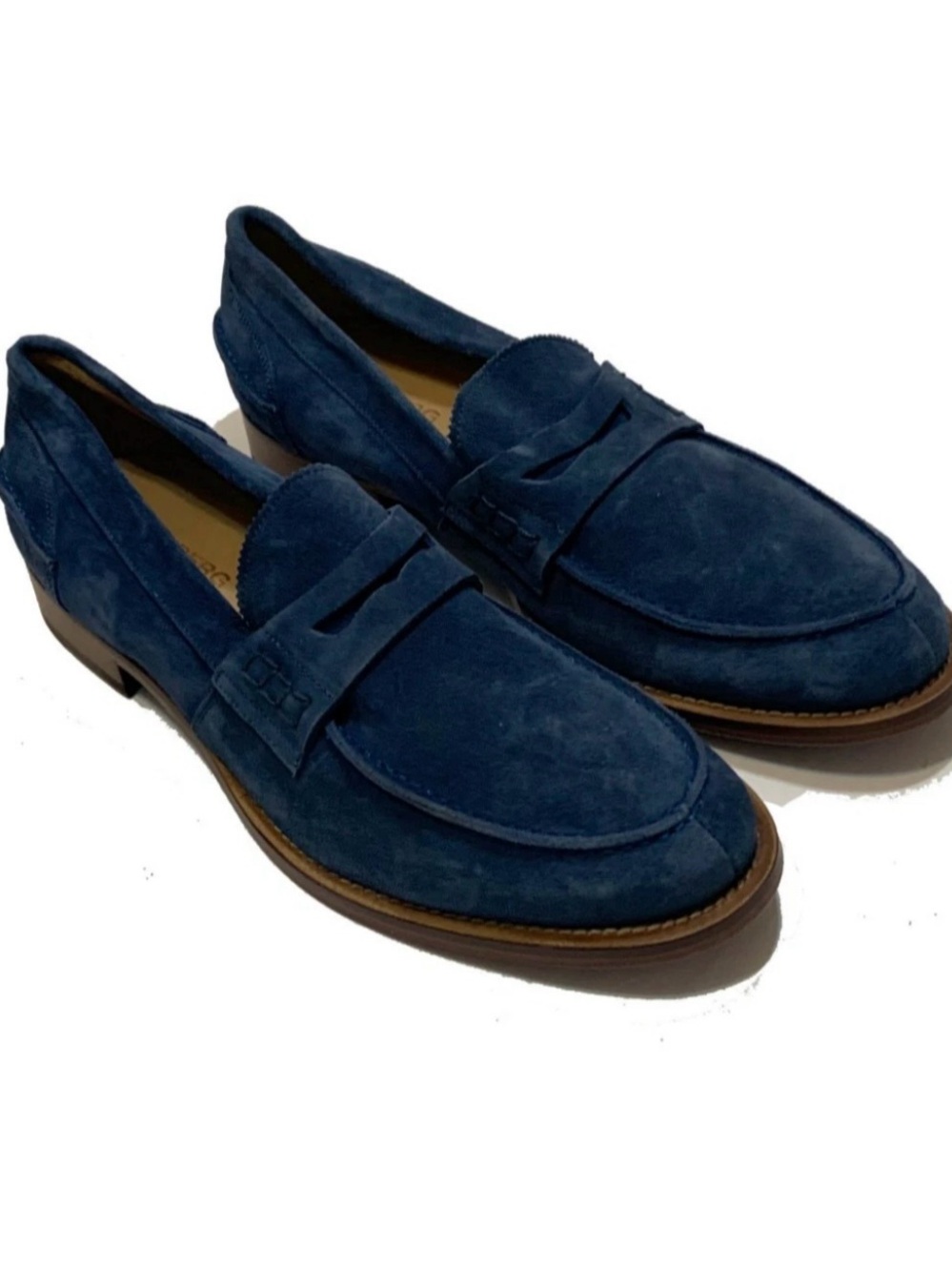 J. Lindeberg Men's Blue Suede Slip-On Loafers